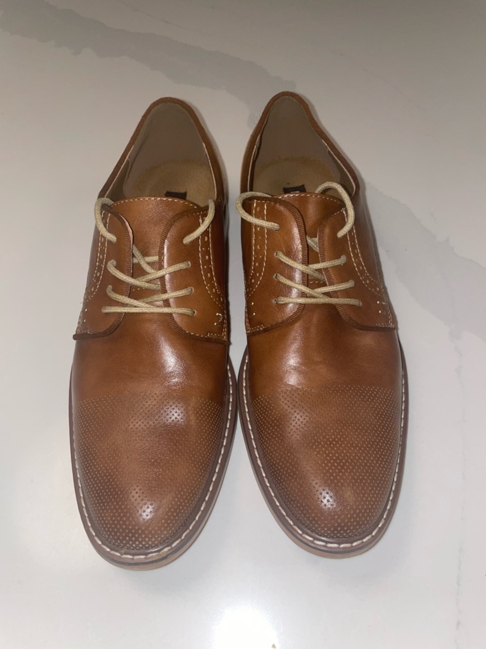 Steve Madden Tan/Brown Leather Derby Lace-Ups men’s 8